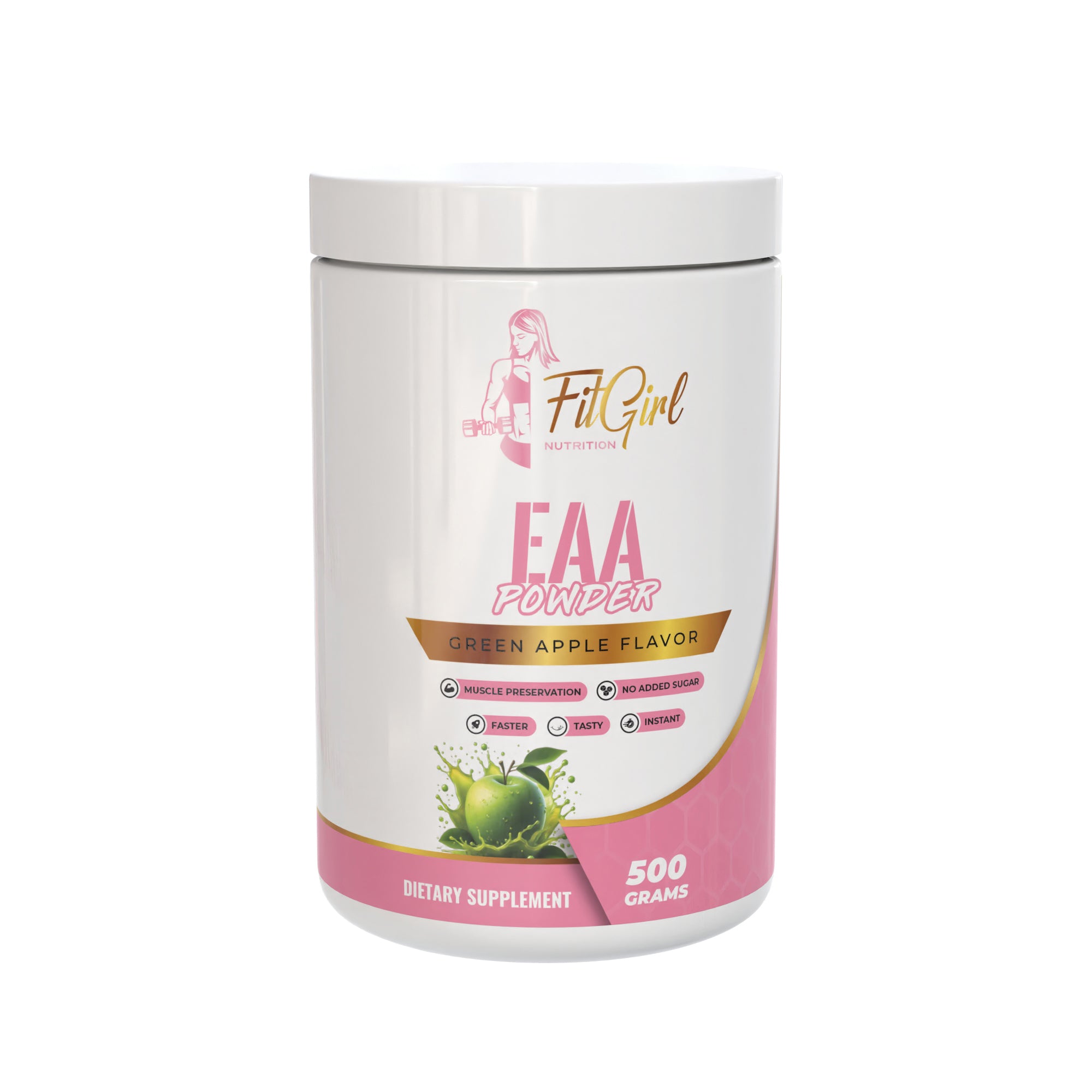 FitGirl EAA Powder – 500g jar, Green Apple flavour