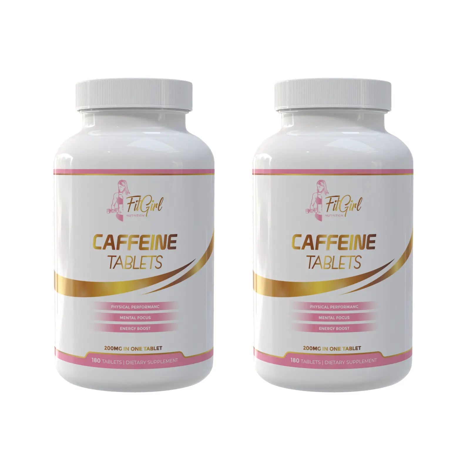 FitGirl Nutrition Caffeine 200 mg Twin Pack 2 x 180 tablets bottle