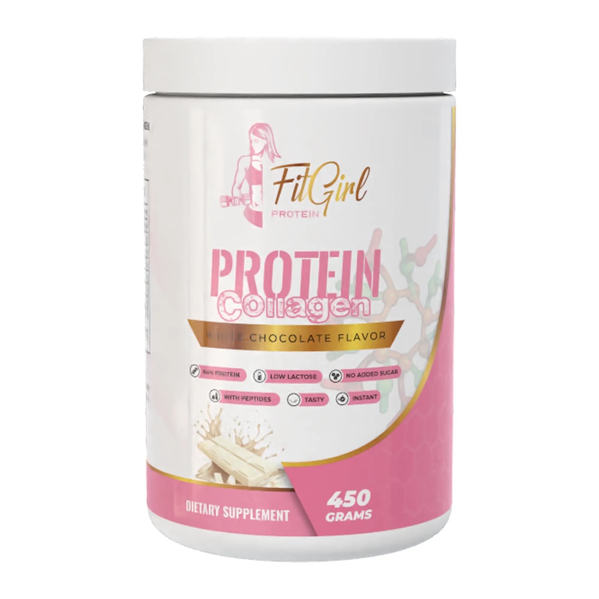 FitGirl Shake Protein and Collagen Peptides 450g bottle