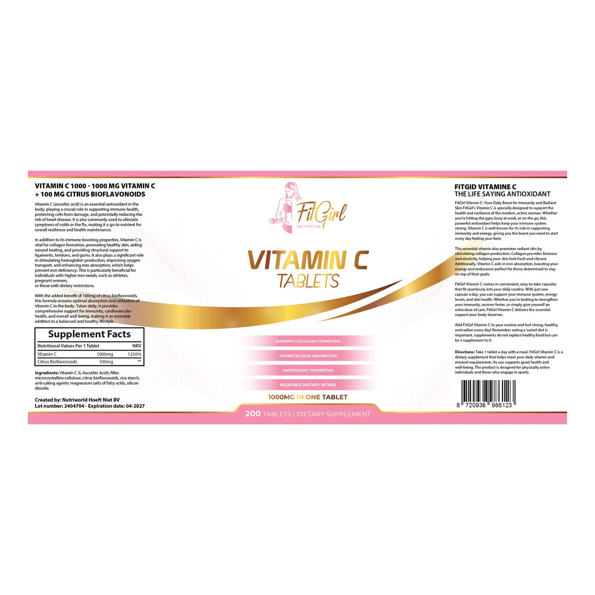 fitgirl vitamin c label 1000 mg citrus bioflavonoids 200 tablets