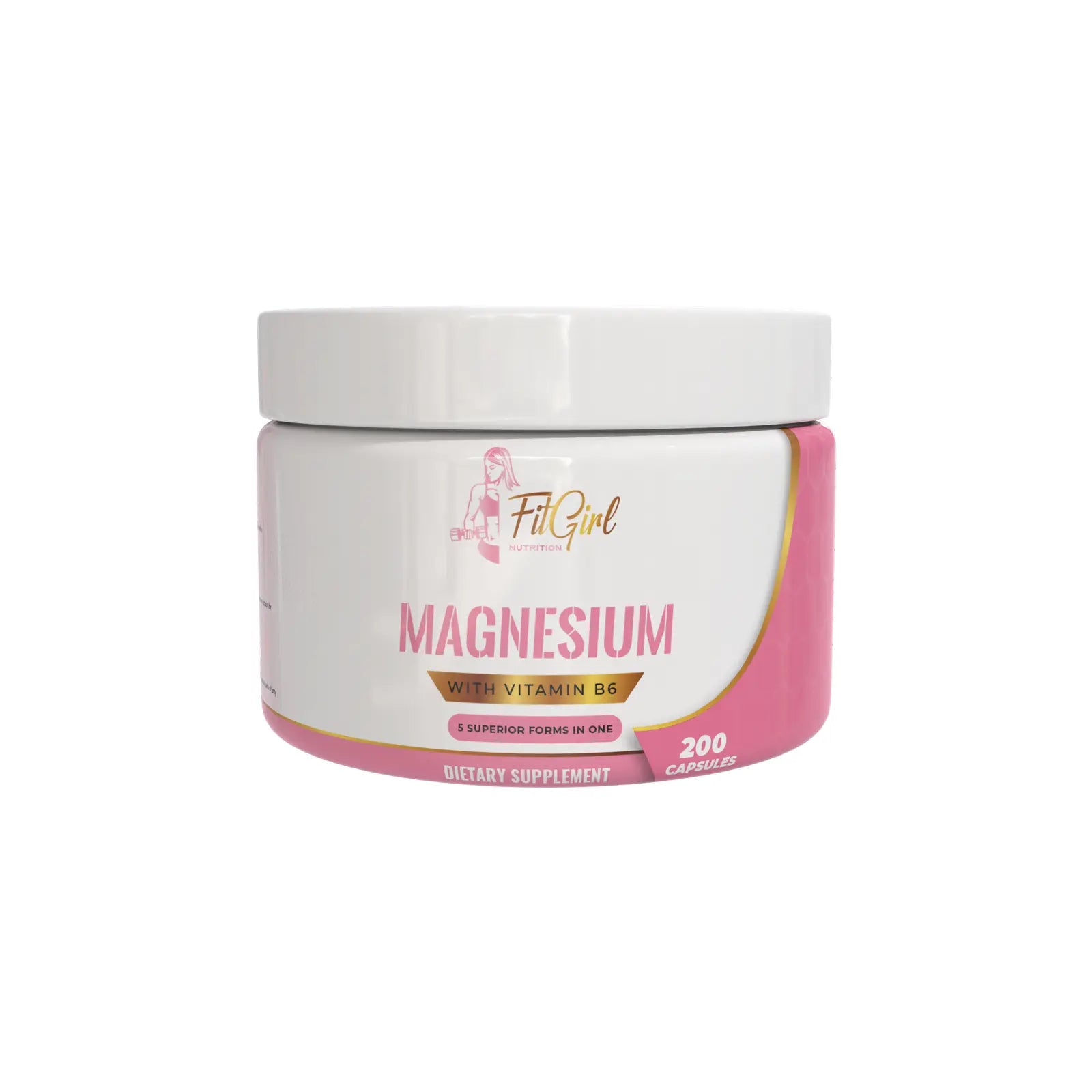 FitGirl Nutrition Magnesium 5-Form Blend + Vitamin B6 200 capsules bottle