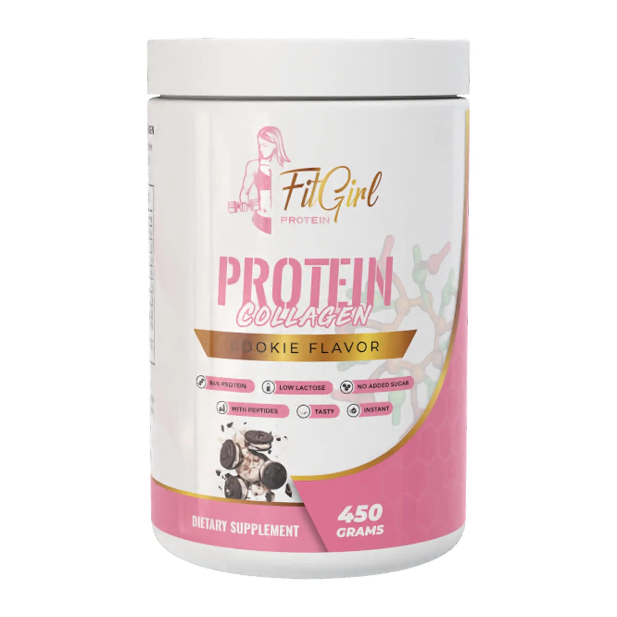 FitGirl Shake Protein and Collagen Peptides 450g bottle