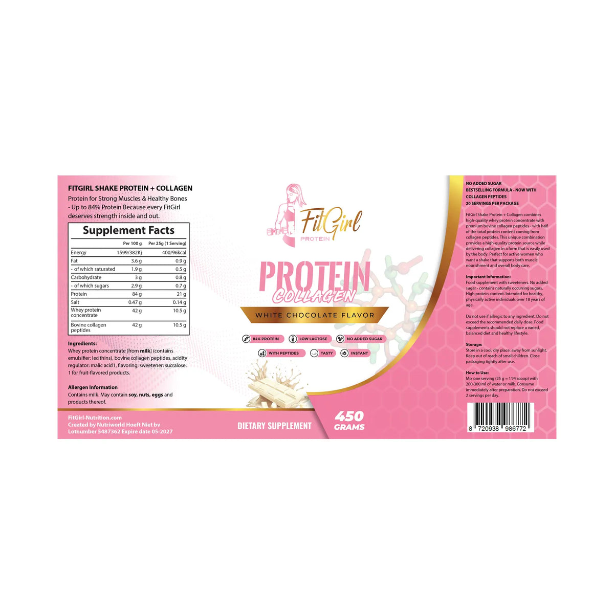 fitgirl protein + collagen-label 450g white chocolate