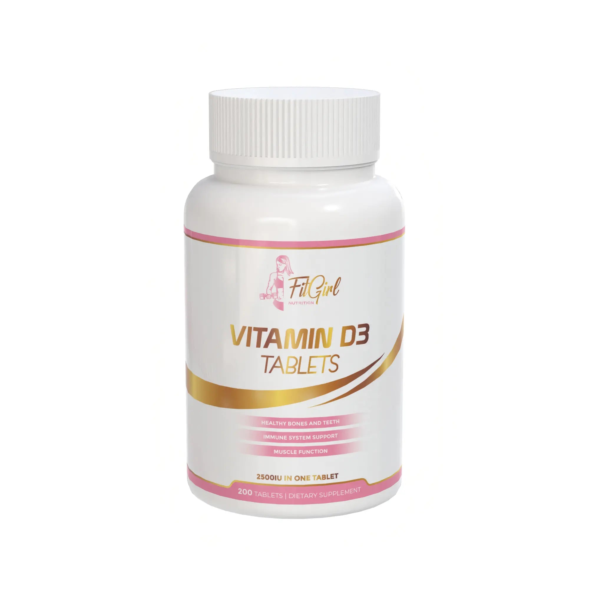 FitGirl Vitamin D3 – 200 tabletten krachtige dagelijkse vitamine D ondersteuning